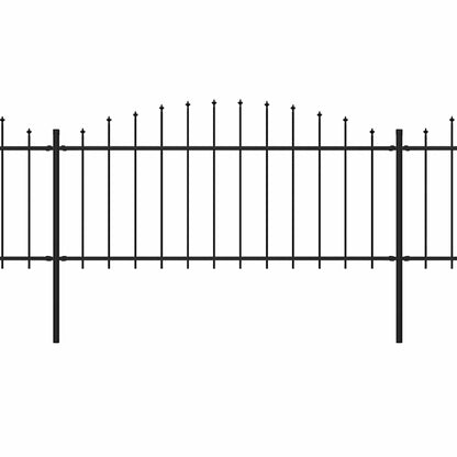 vidaXL Clôture de jardin en acier à lances (0,5 - 0,75) x 3,4 m Noir