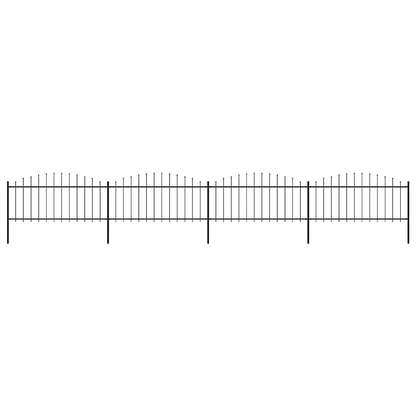 vidaXL Clôture de jardin avec pointes en fer forgé Acier 714,5 x 75 cm Noir