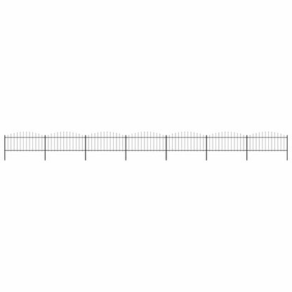 vidaXL Clôture de jardin en acier avec pointes (0,5 - 0,75) x 11,9 m Noir