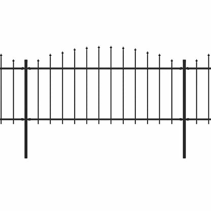 vidaXL Clôture de jardin avec fer de lance en acier 1603,5 x 75 cm noir