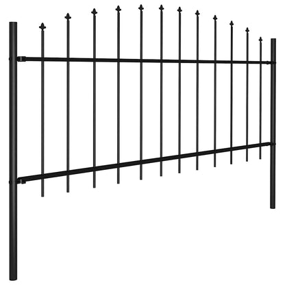 vidaXL Clôture de jardin avec fer de lance en acier 1603,5 x 75 cm noir