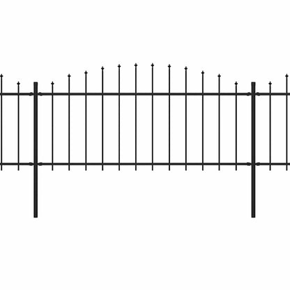 vidaXL Clôture de jardin avec lance en acier 1781,5 x 75 cm noir