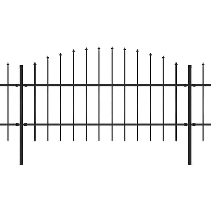 Gartenzaun mit Speerspitze Stahl 537 x 100 cm Schwarz