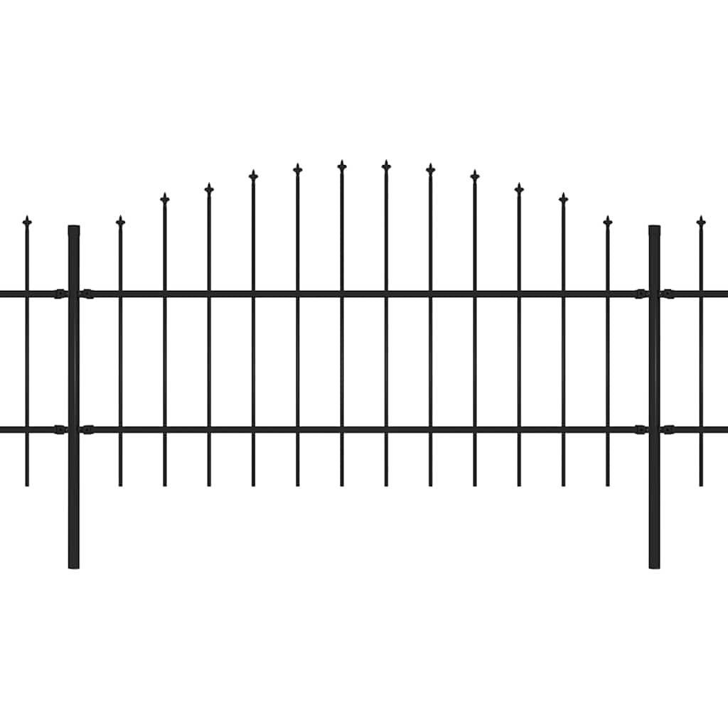 vidaXL Gartenzaun mit Speerspitze Stahl 1603,5 x 100 cm Schwarz