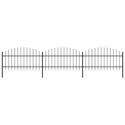 vidaXL Clôture de jardin avec fers de lance Acier 537 x 125 cm Noir