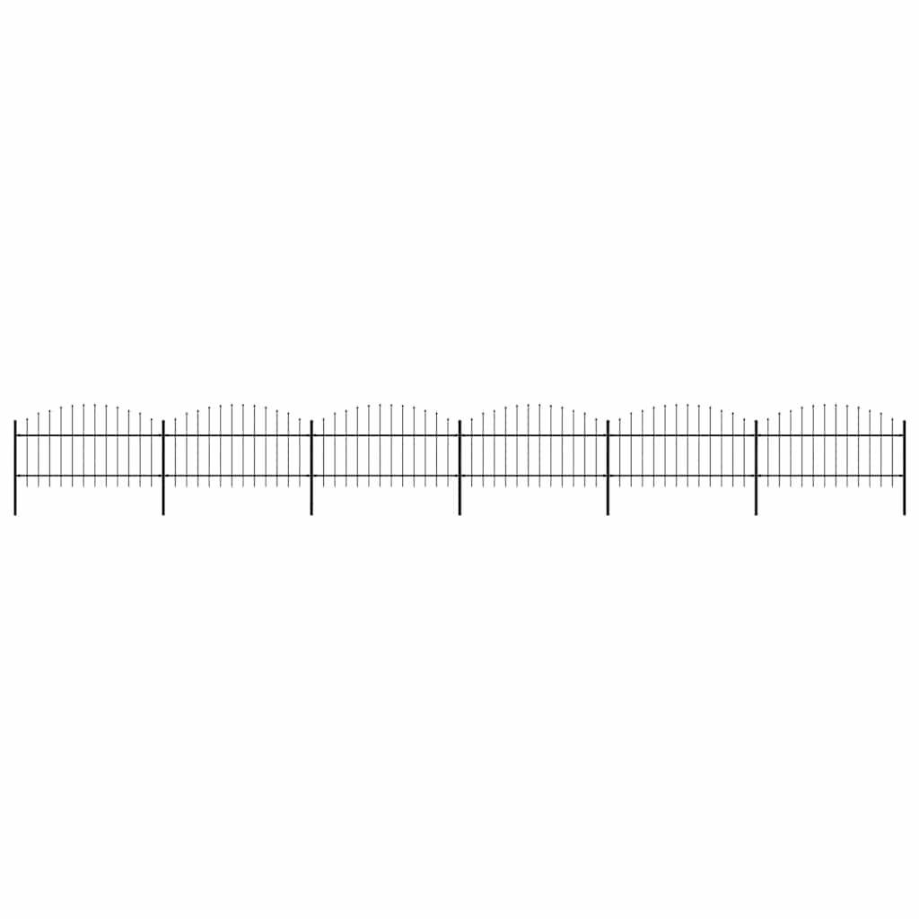 vidaXL Gartenzaun mit Speerspitze Stahl 1070 x 125 cm Schwarz