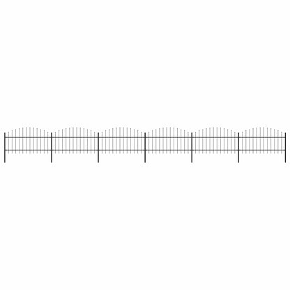 vidaXL Gartenzaun mit Speerspitze Stahl 1070 x 125 cm Schwarz