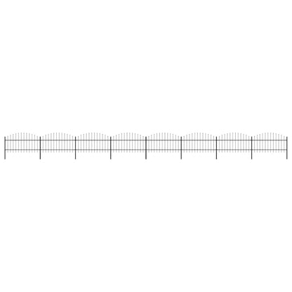 vidaXL Gartenzaun mit Speerspitzen Stahl (1 - 1,25) x 13,6 m Schwarz