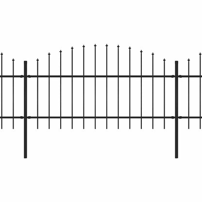 vidaXL Gartenzaun mit Speerspitzen Stahl (1 - 1,25) x 13,6 m Schwarz