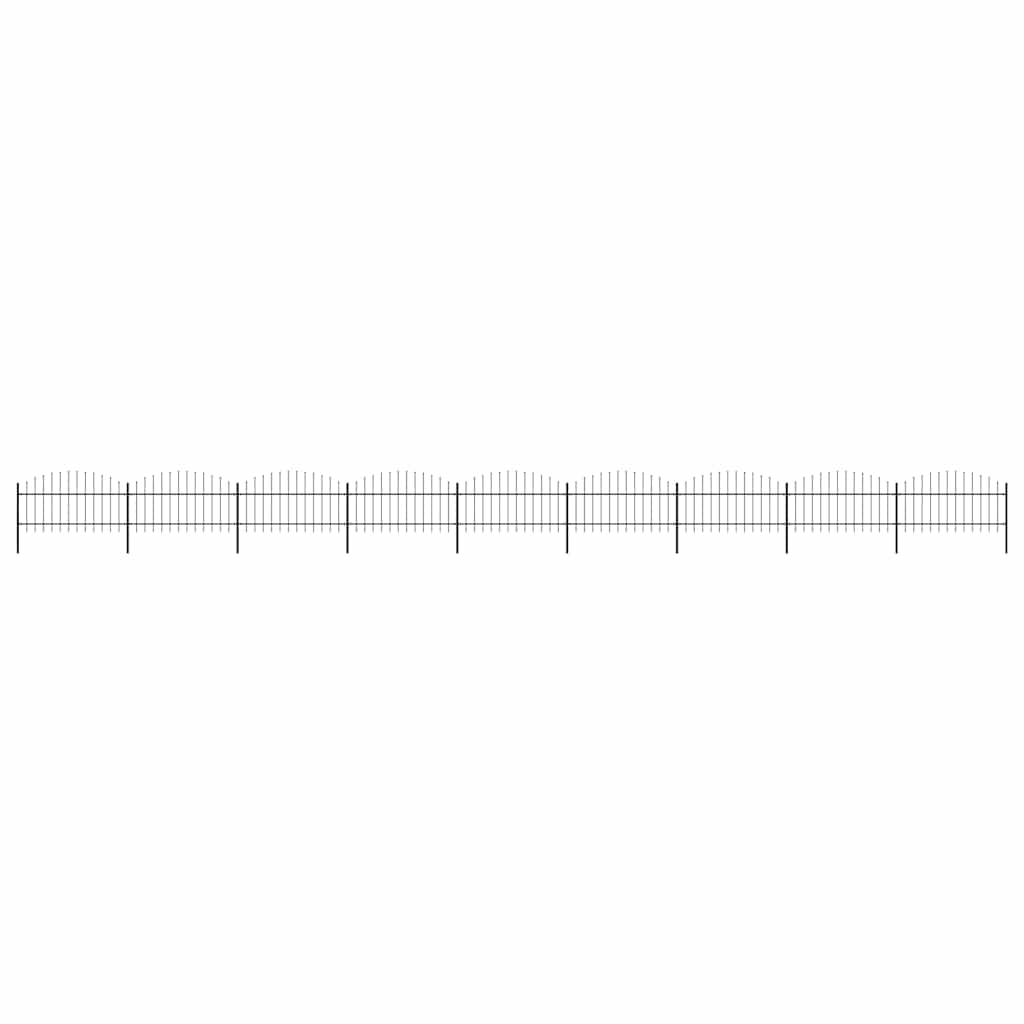 vidaXL Gartenzaun mit Speerspitze Stahl 1603,5 x 125 cm Schwarz