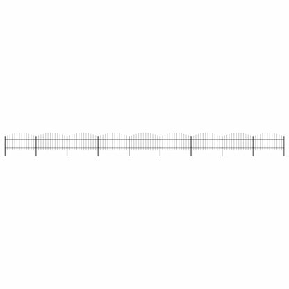 vidaXL Gartenzaun mit Speerspitze Stahl 1603,5 x 125 cm Schwarz