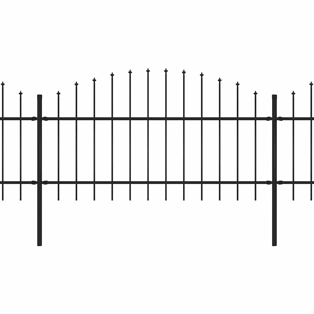 vidaXL Gartenzaun mit Speerspitze Stahl 1603,5 x 125 cm Schwarz