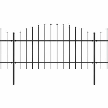 vidaXL Gartenzaun mit Speerspitze Stahl 1603,5 x 125 cm Schwarz