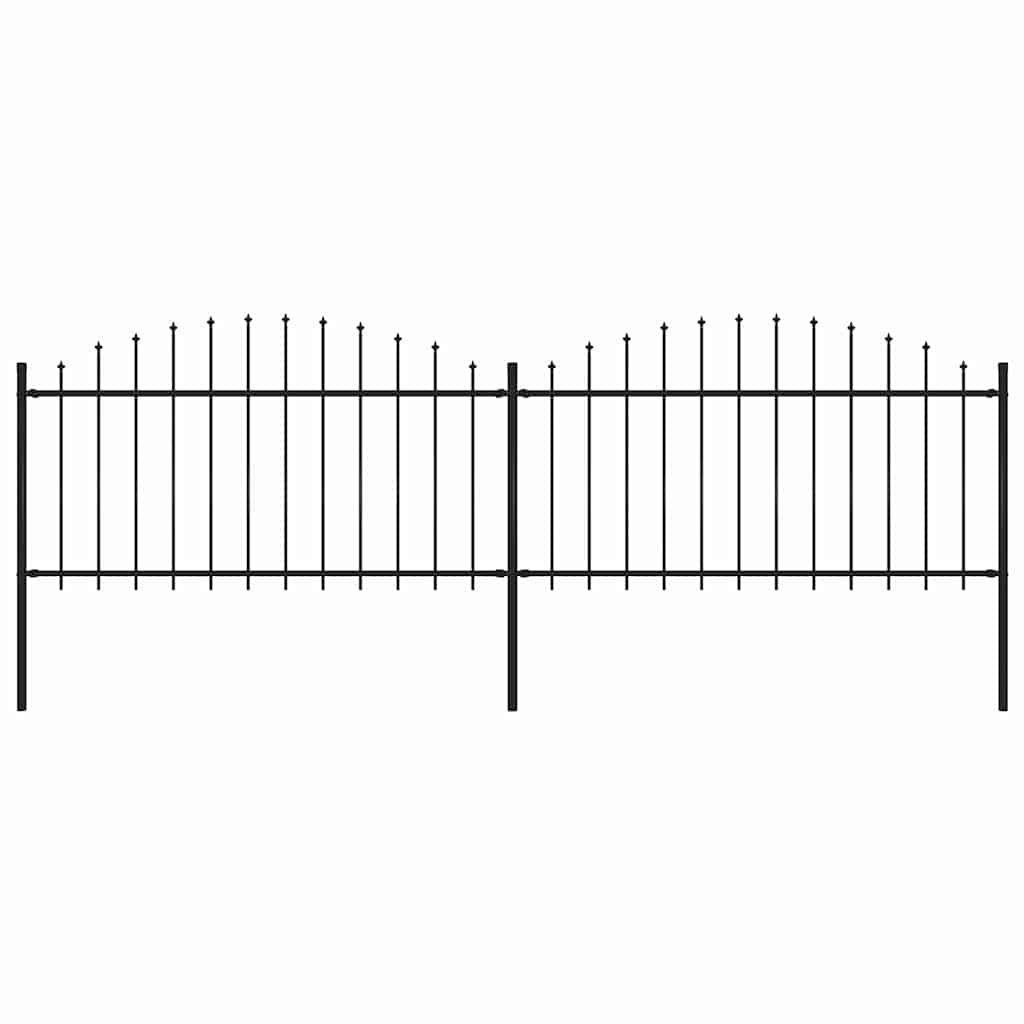 vidaXL Gartenzaun mit Speerspitze Stahl 359 x 150 cm Schwarz