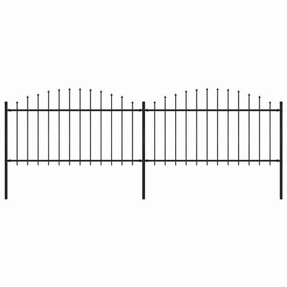 vidaXL Gartenzaun mit Speerspitze Stahl 359 x 150 cm Schwarz