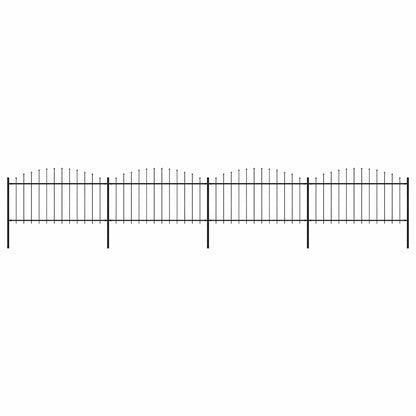 vidaXL Gartenzaun mit Speerspitze Stahl 714,5 x 150 cm Schwarz