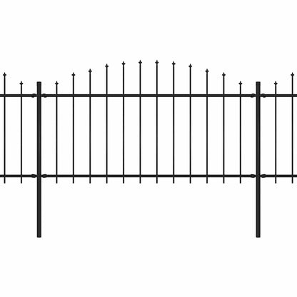 vidaXL Gartenzaun mit Speerspitze Stahl 714,5 x 150 cm Schwarz