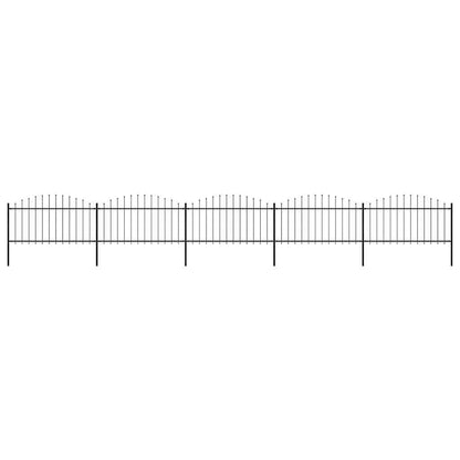 vidaXL Gartenzaun mit Speerspitze Stahl 892,5 x 150 cm Schwarz