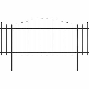 vidaXL Gartenzaun mit Speerspitze Stahl 1070 x 150 cm Schwarz