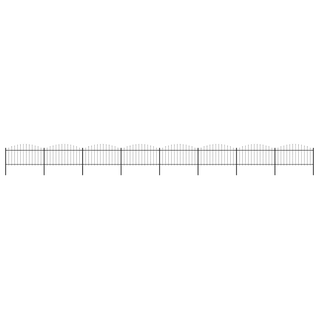 vidaXL Gartenzaun mit Speerspitze Stahl 1426 x 150 cm Schwarz