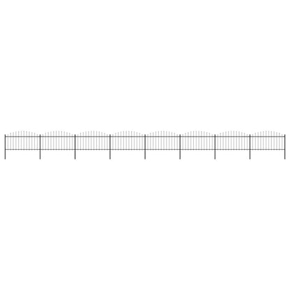 vidaXL Gartenzaun mit Speerspitze Stahl 1426 x 150 cm Schwarz