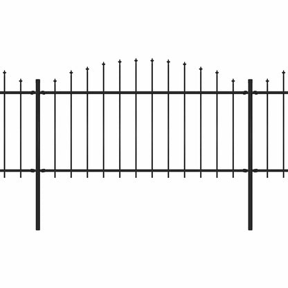 vidaXL Gartenzaun mit Speerspitze Stahl 1426 x 150 cm Schwarz