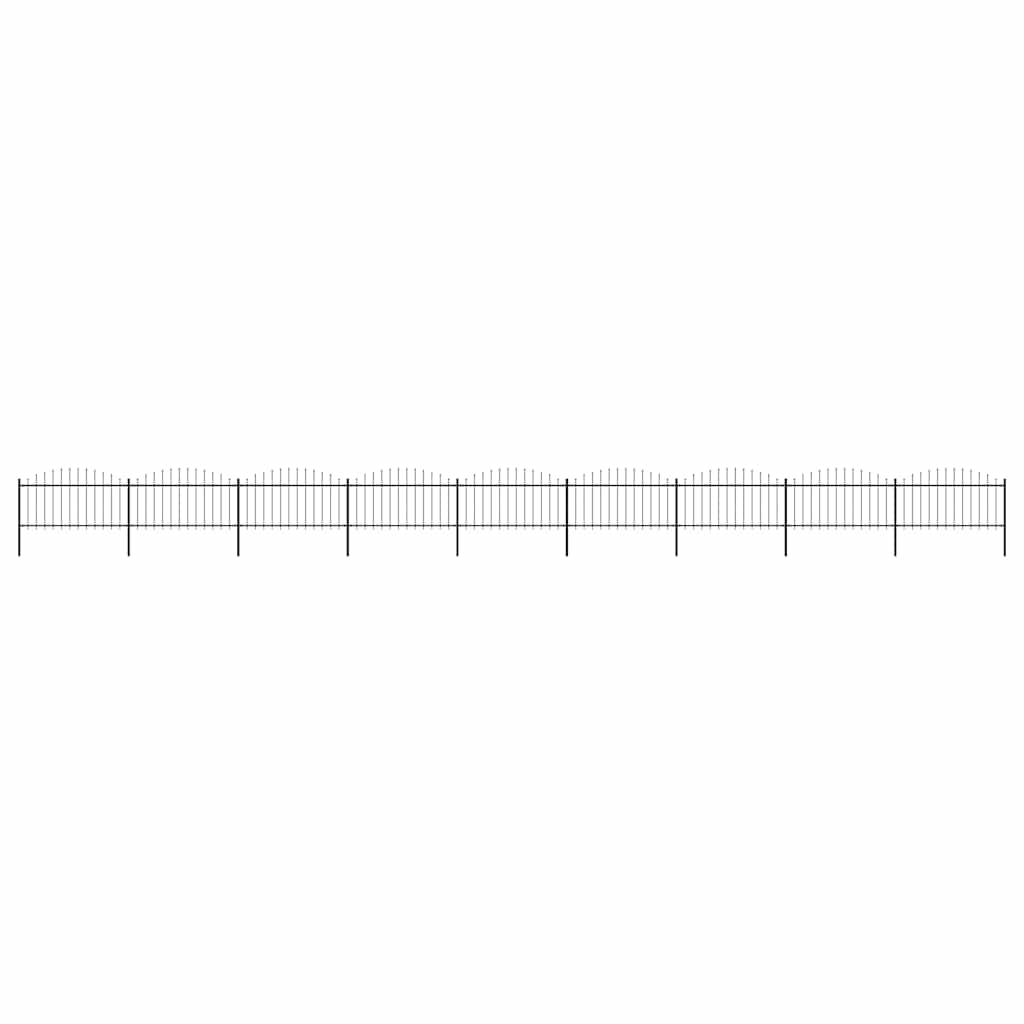 vidaXL Gartenzaun mit Speerspitze Stahl 1603,5 x 150 cm Schwarz