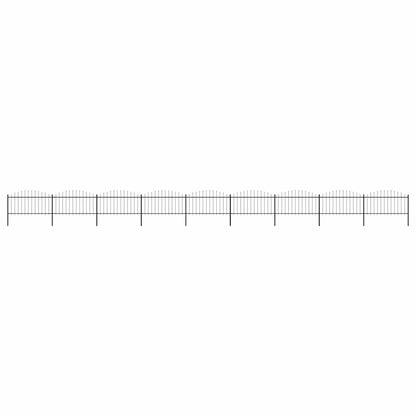 vidaXL Gartenzaun mit Speerspitze Stahl 1603,5 x 150 cm Schwarz