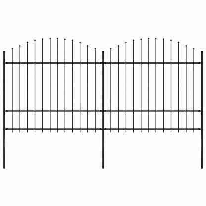 vidaXL Gartenzaun mit Speerspitze Stahl 359 x 175 cm Schwarz