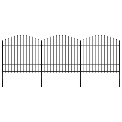 vidaXL Gartenzaun mit Speerspitze Stahl 537 x 175 cm Schwarz