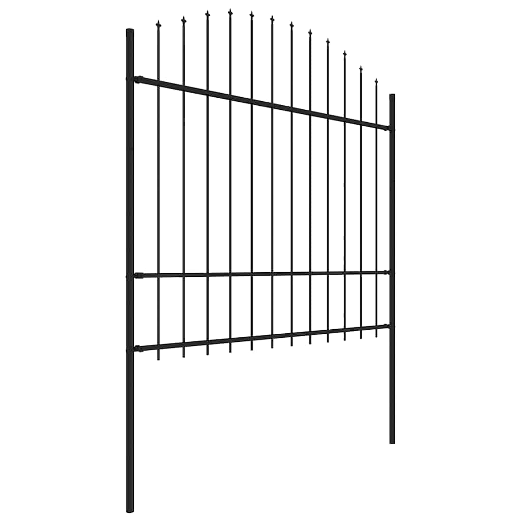 vidaXL Gartenzaun mit Speerspitze Stahl 537 x 175 cm Schwarz