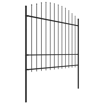 vidaXL Gartenzaun mit Speerspitze Stahl 537 x 175 cm Schwarz