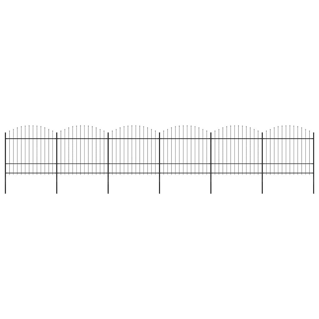 vidaXL Gartenzaun mit Speerspitze Stahl 1070 x 175 cm Schwarz