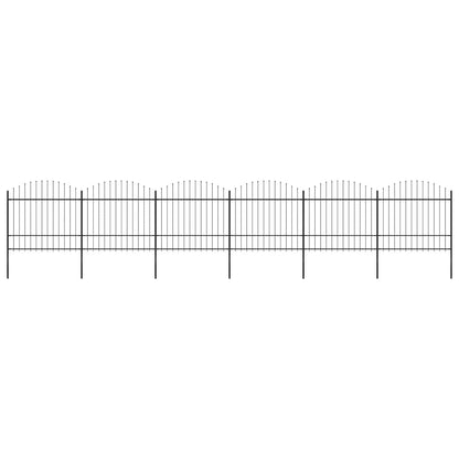 vidaXL Gartenzaun mit Speerspitze Stahl 1070 x 175 cm Schwarz