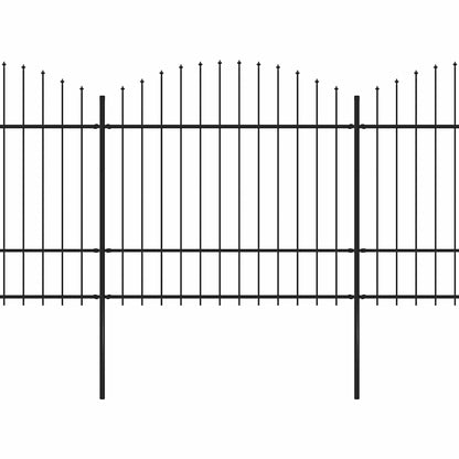 vidaXL Gartenzaun mit Speerspitze Stahl 1781,5 x 175 cm Schwarz