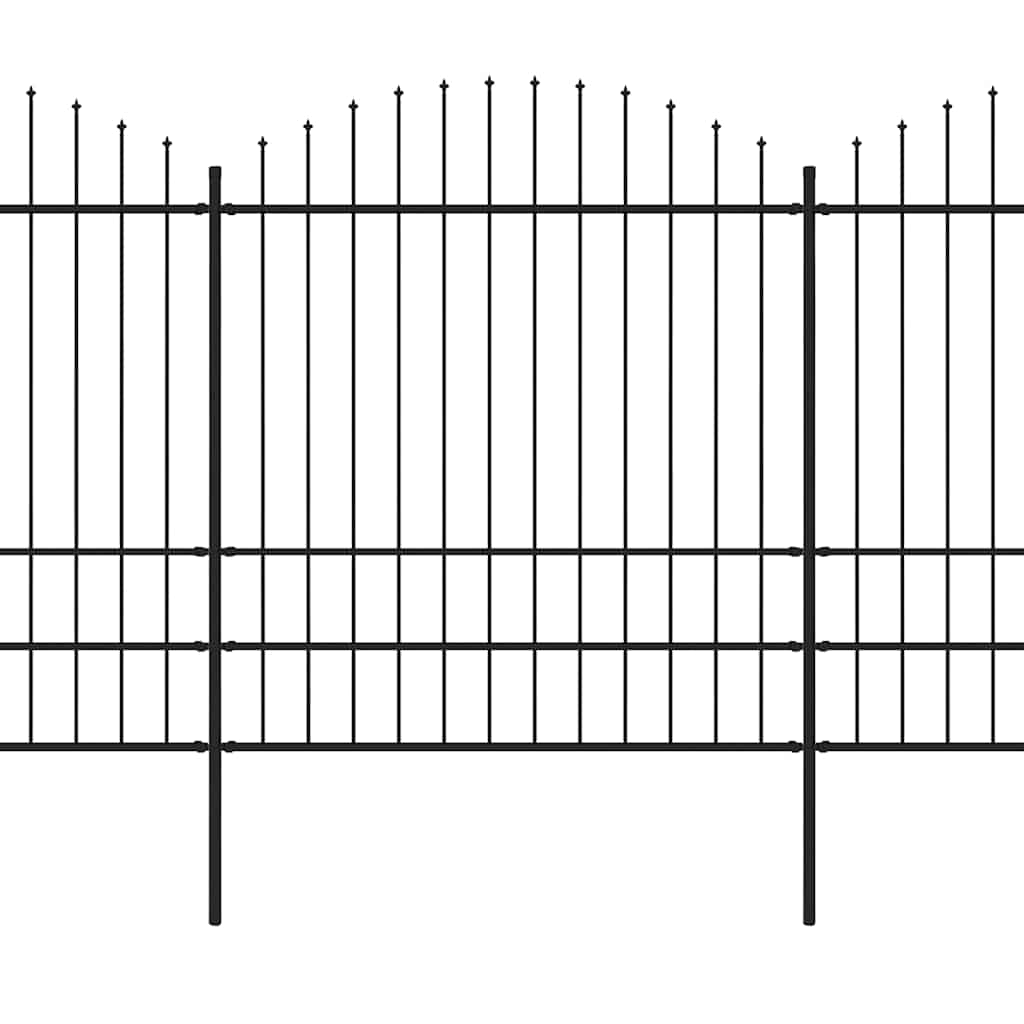 vidaXL Gartenzaun mit Speerspitze Stahl 537 x 200 cm Schwarz