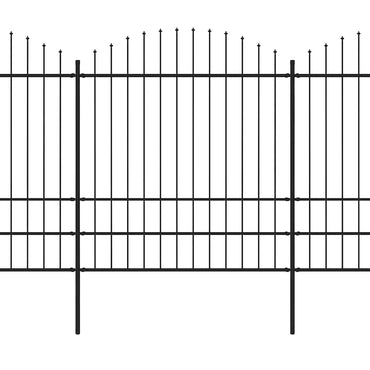 vidaXL Gartenzaun mit Speerspitze Stahl 537 x 200 cm Schwarz