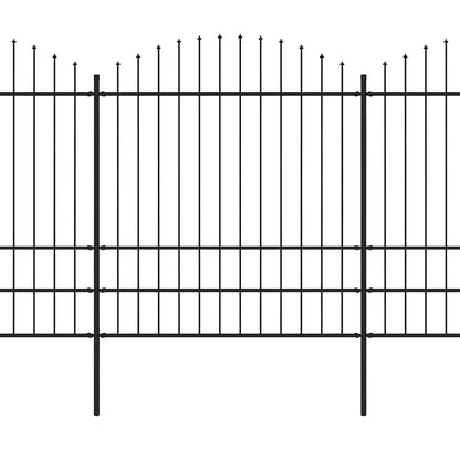 vidaXL Gartenzaun mit Speerspitze Stahl 537 x 200 cm Schwarz
