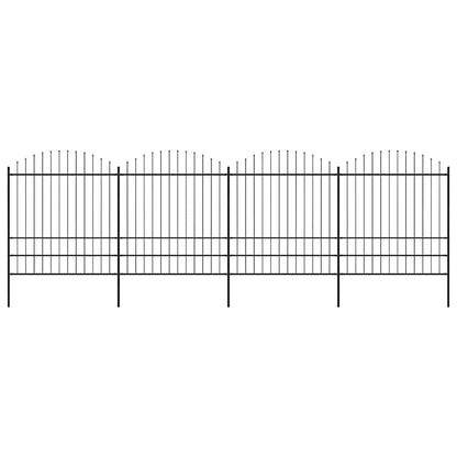 vidaXL Gartenzaun mit Speerspitze Stahl 714,5 x 200 cm Schwarz