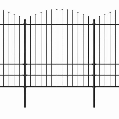 vidaXL Gartenzaun mit Speerspitze Stahl 714,5 x 200 cm Schwarz