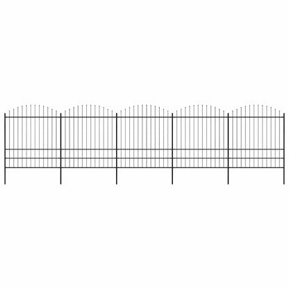 vidaXL Gartenzaun mit Speerspitze Stahl 892,5 x 200 cm Schwarz