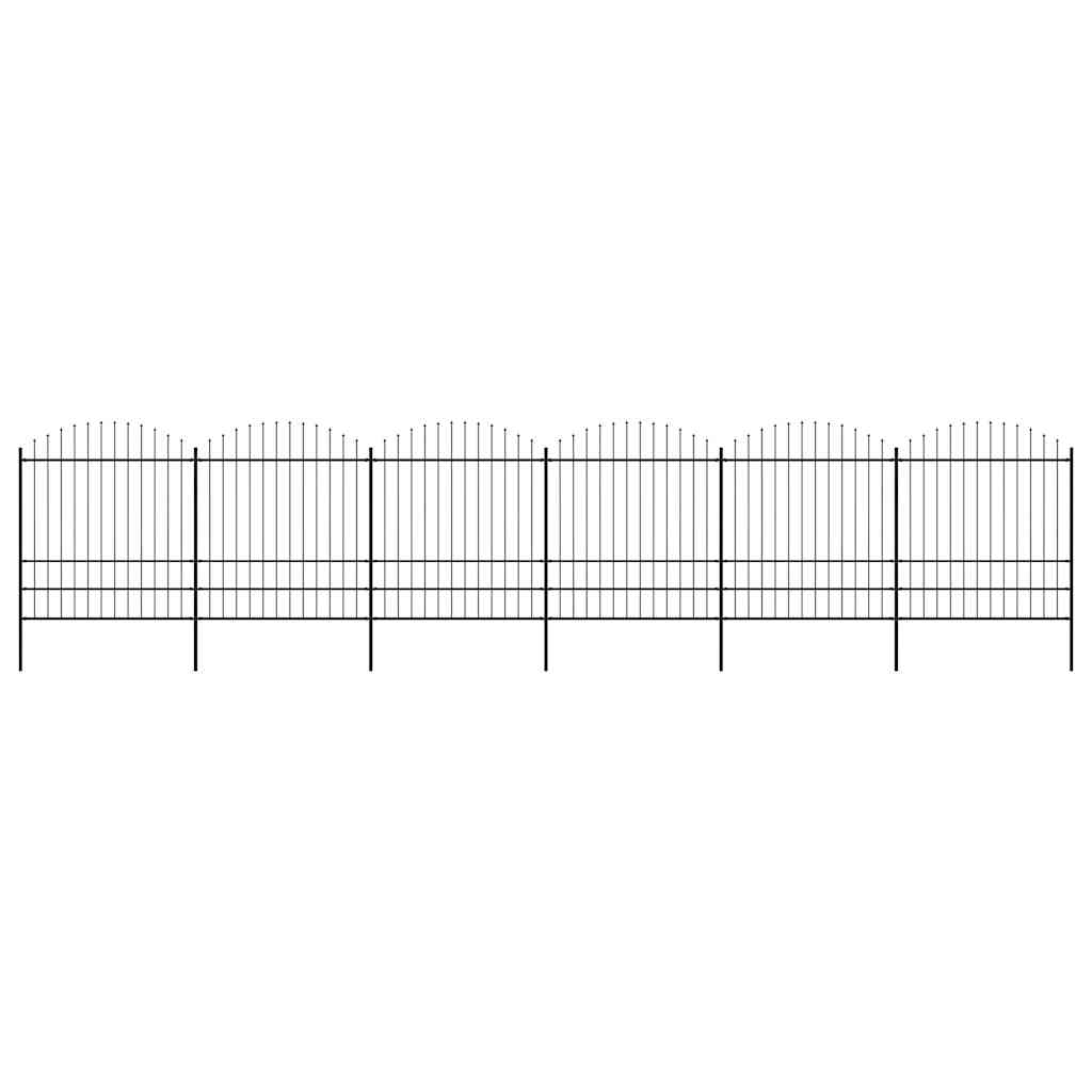 vidaXL Gartenzaun mit Speerspitze Stahl 1070 x 200 cm Schwarz