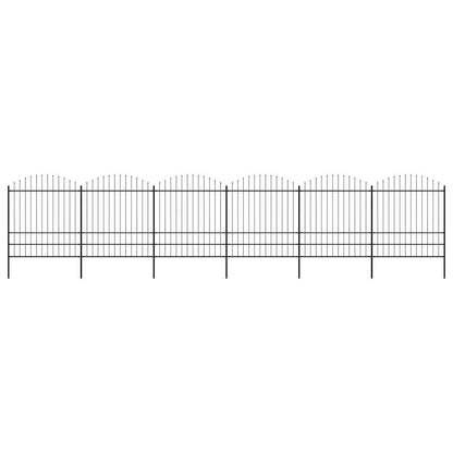 vidaXL Gartenzaun mit Speerspitze Stahl 1070 x 200 cm Schwarz
