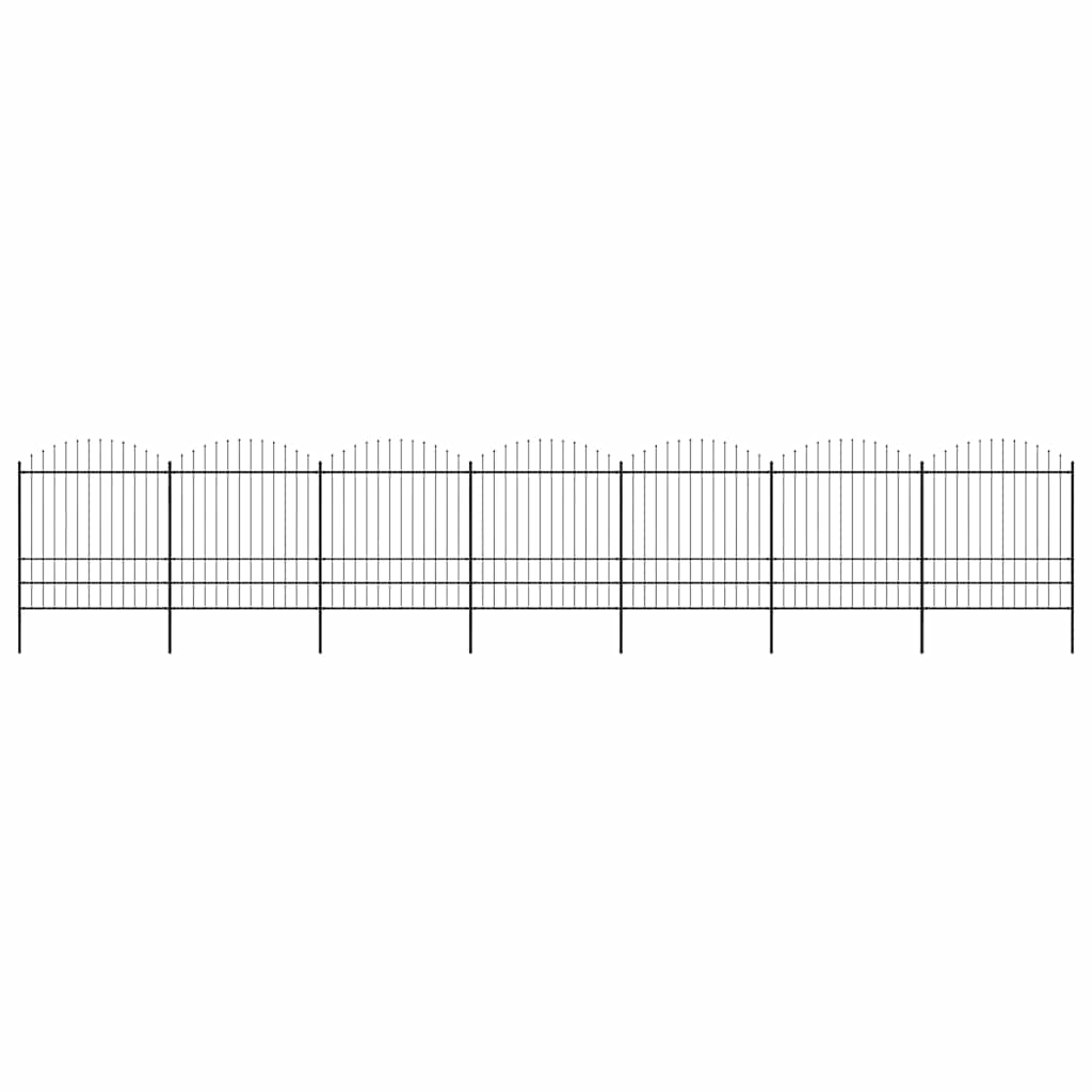 vidaXL Gartenzaun mit Speerspitze Stahl 1248 x 200 cm Schwarz