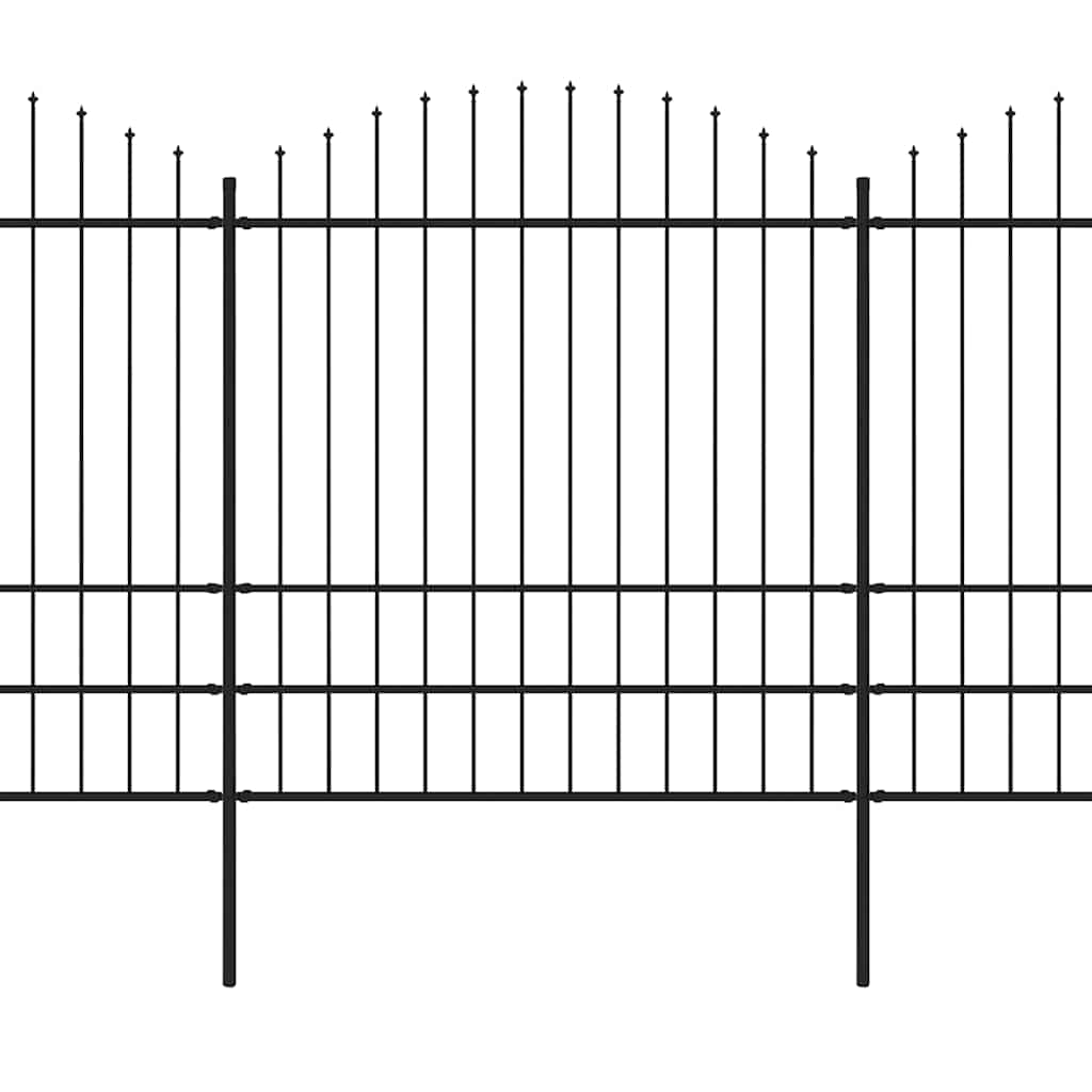 vidaXL Gartenzaun mit Speerspitze Stahl 1426 x 200 cm Schwarz