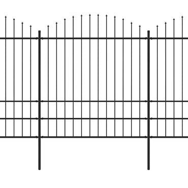 vidaXL Gartenzaun mit Speerspitze Stahl 1426 x 200 cm Schwarz
