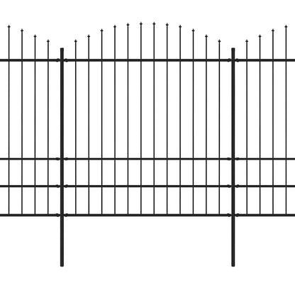 vidaXL Gartenzaun mit Speerspitze Stahl 1426 x 200 cm Schwarz
