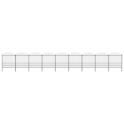 vidaXL Gartenzaun mit Speerspitze Stahl 1603,5 x 200 cm Schwarz