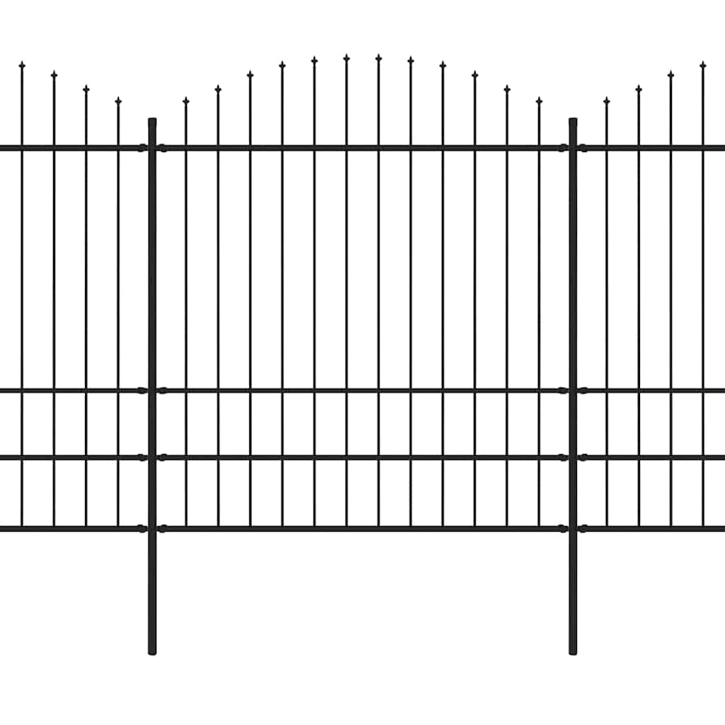 vidaXL Gartenzaun mit Speerspitze Stahl 1781,5 x 200 cm Schwarz