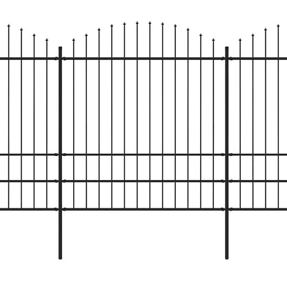 vidaXL Gartenzaun mit Speerspitze Stahl 1781,5 x 200 cm Schwarz